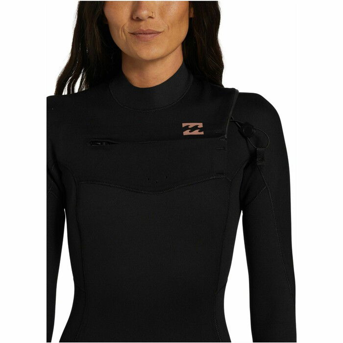 2024 Billabong Mujer Foil 3/2mm Chest Zip Neopreno ABJW100187 - Black